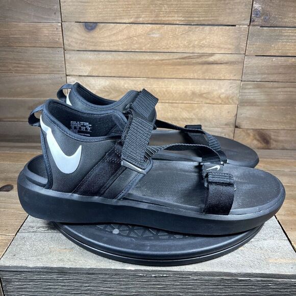 Nike Swoosh Sandal Mens Size 13 Black Strap Outdoor Shoes Outdoor Active - Picture 1 of 10